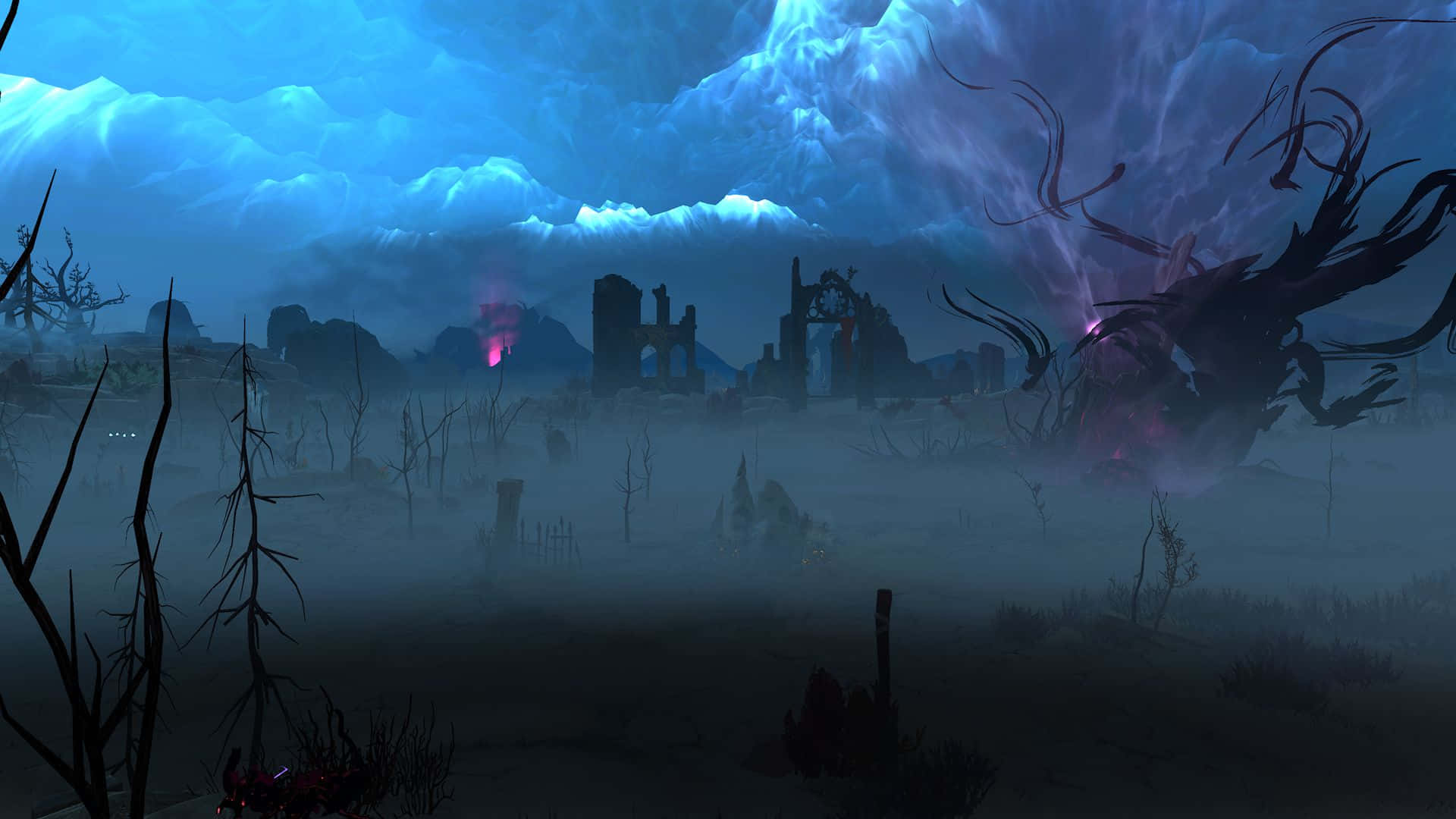 Singular Scary Graveyard [wallpaper] Background