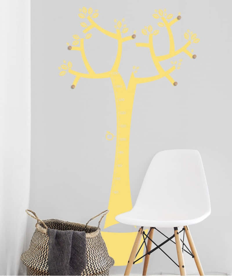 Singular Yellow Tree Trunk [wallpaper] Background