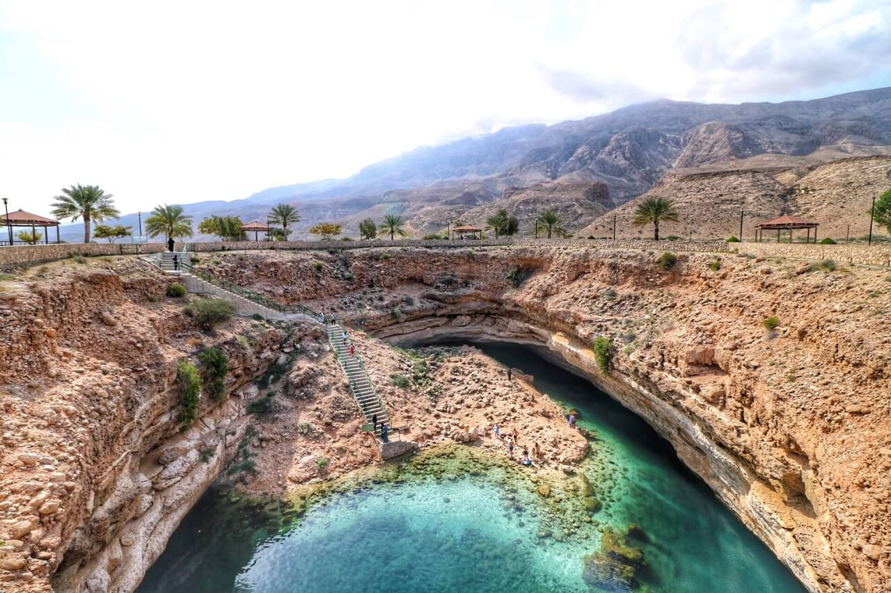 Sinhole Attraction In Oman Background