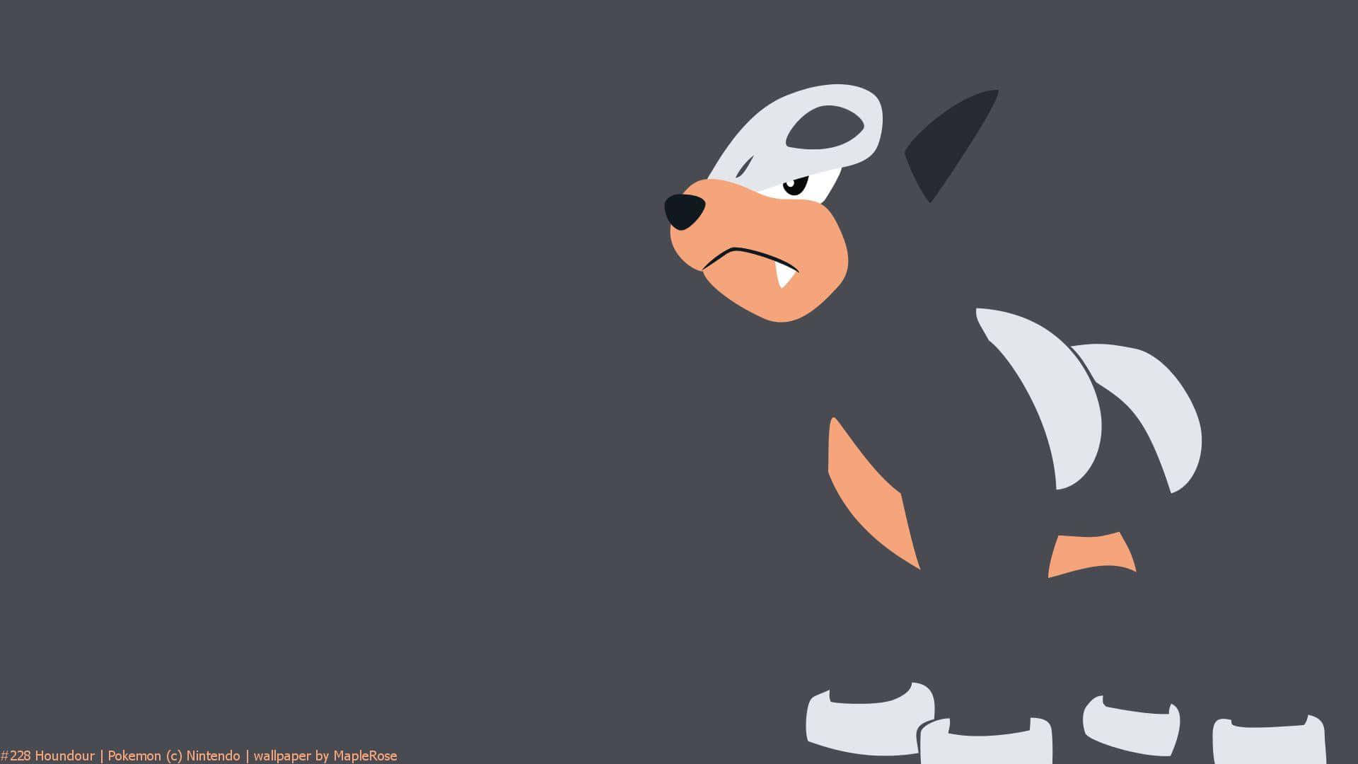 Sinister Charm - Dark Minimalist Houndour Artwork Background