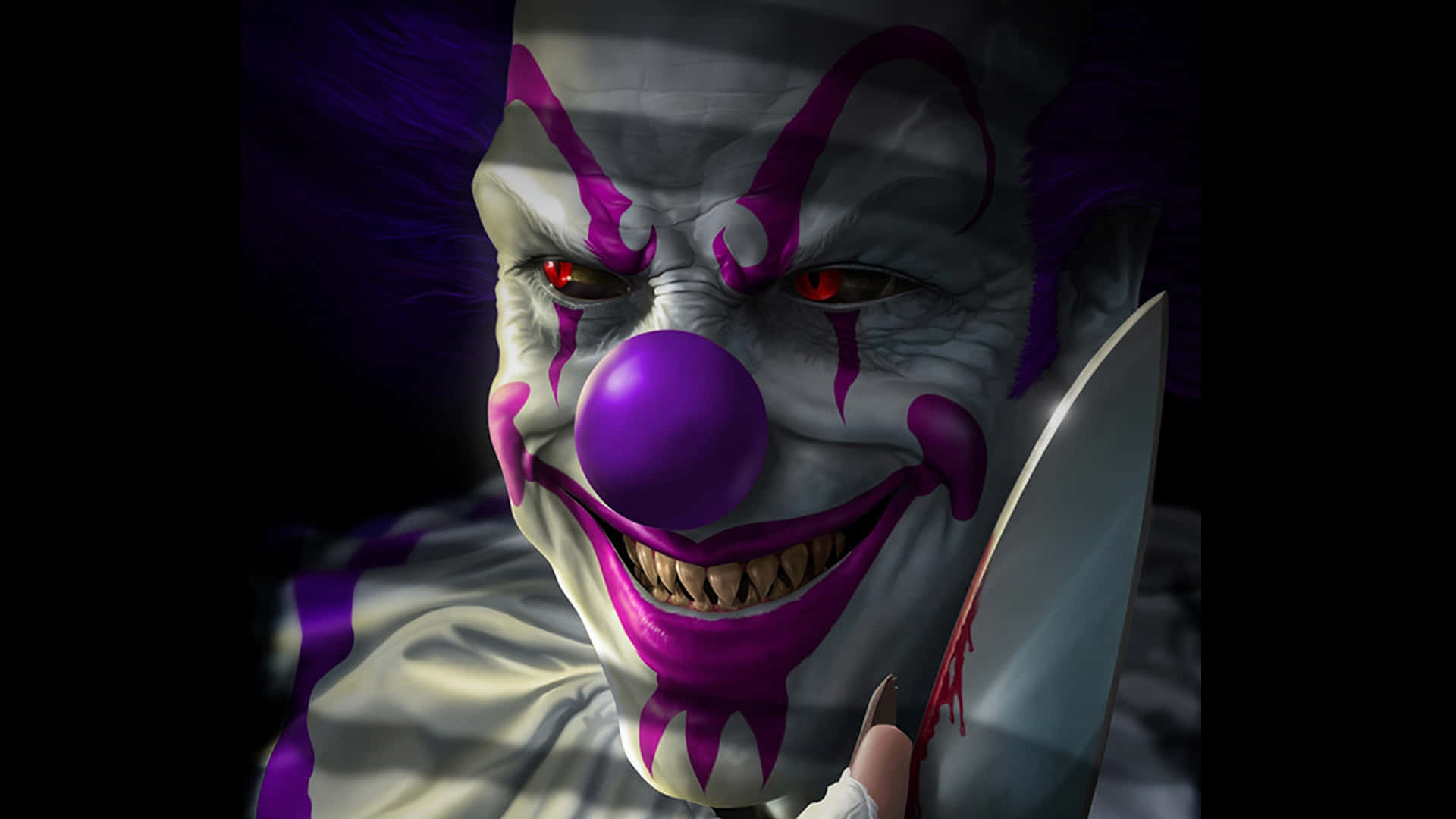 Sinister Clownwith Knife Background