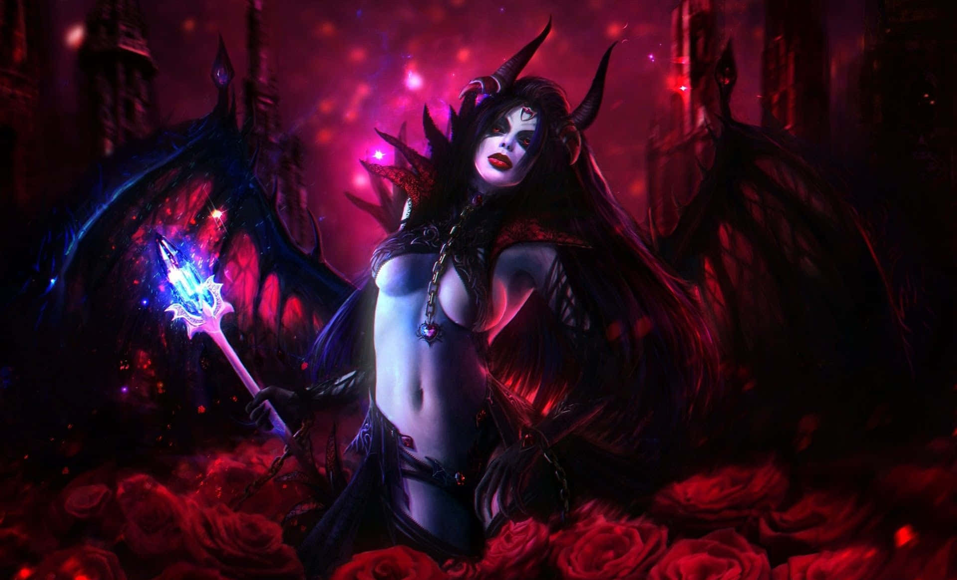 Sinister Dark Demon Emerging From Shadows