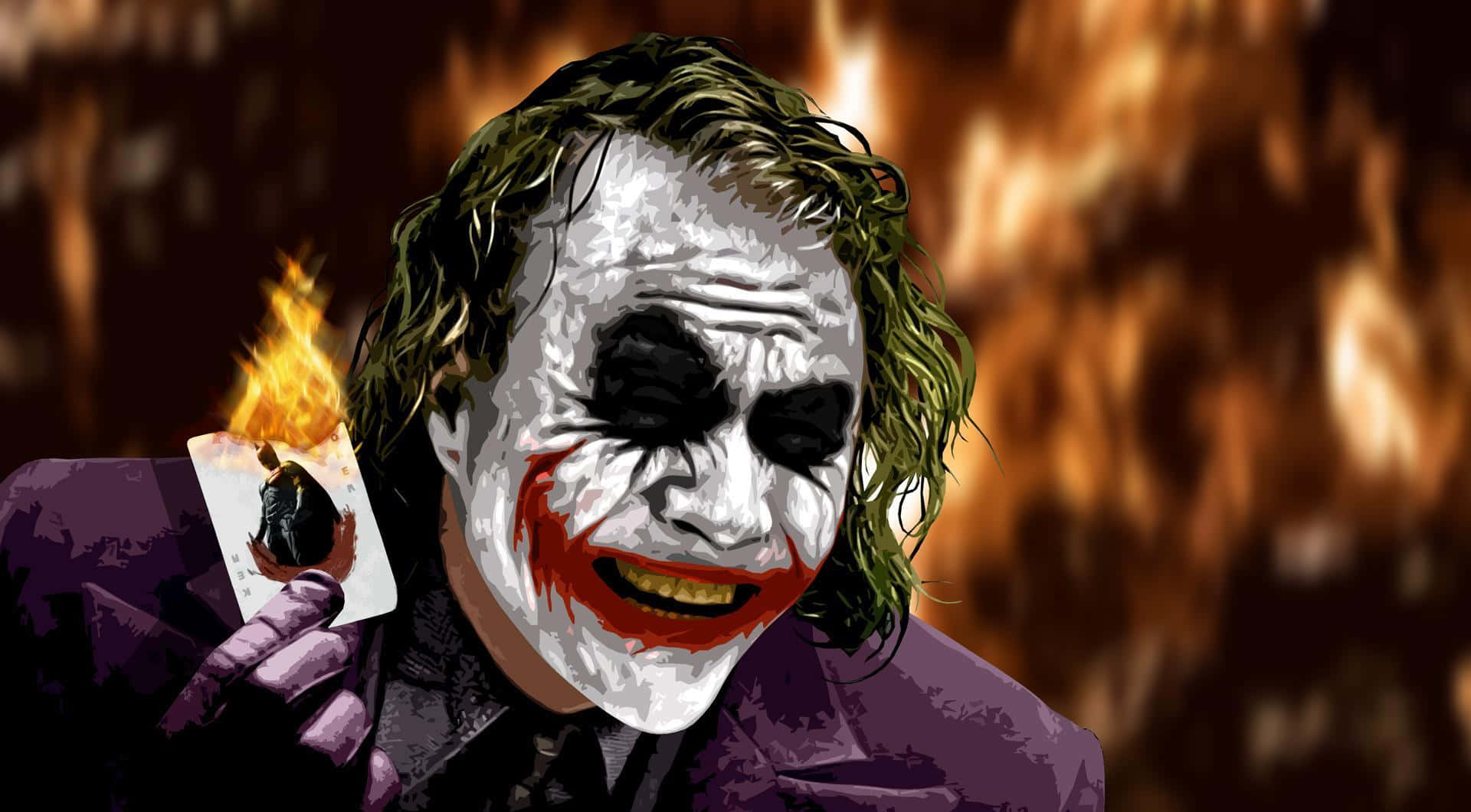 Sinister Joker Laughing In Vibrant Colors
