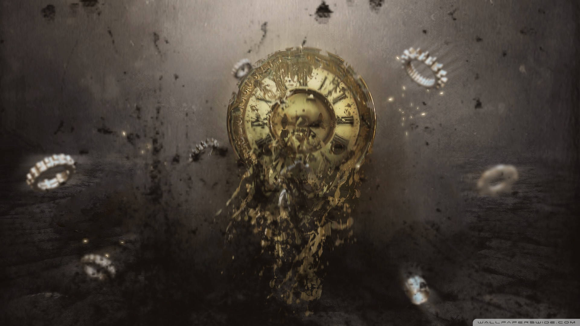 Sinking Gold Pocket Watch Time Background