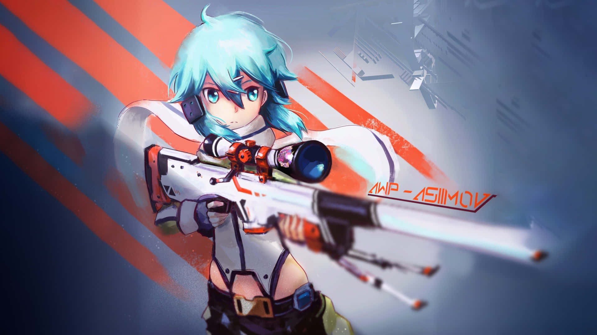Sinon Enjoying The View Of The Peaceful Lake Background