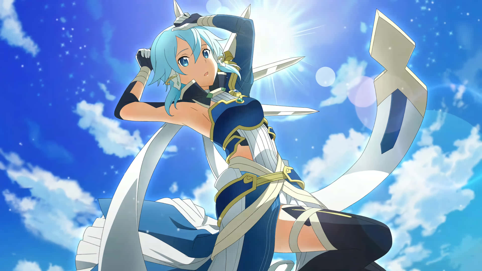 “sinon In Action: Ready To Take On Any Challenge” Background