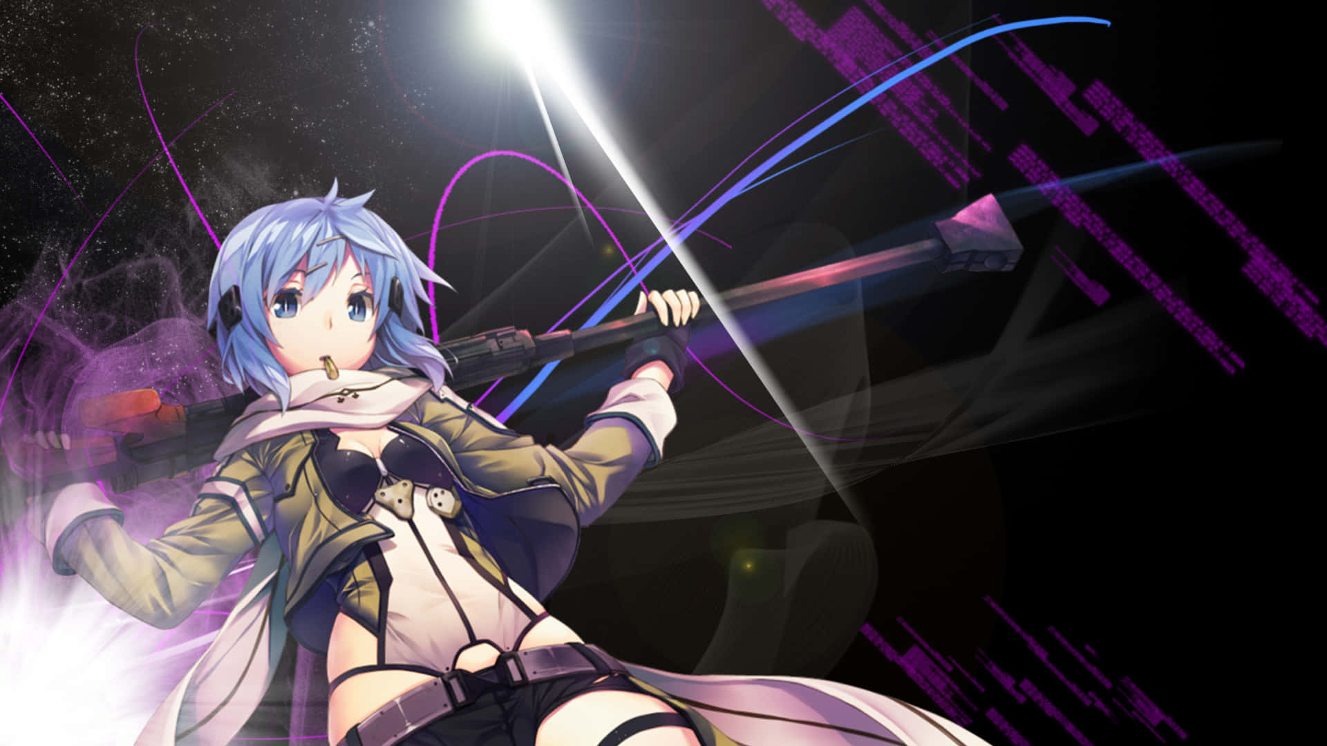 Sinon Ready For Battle Background
