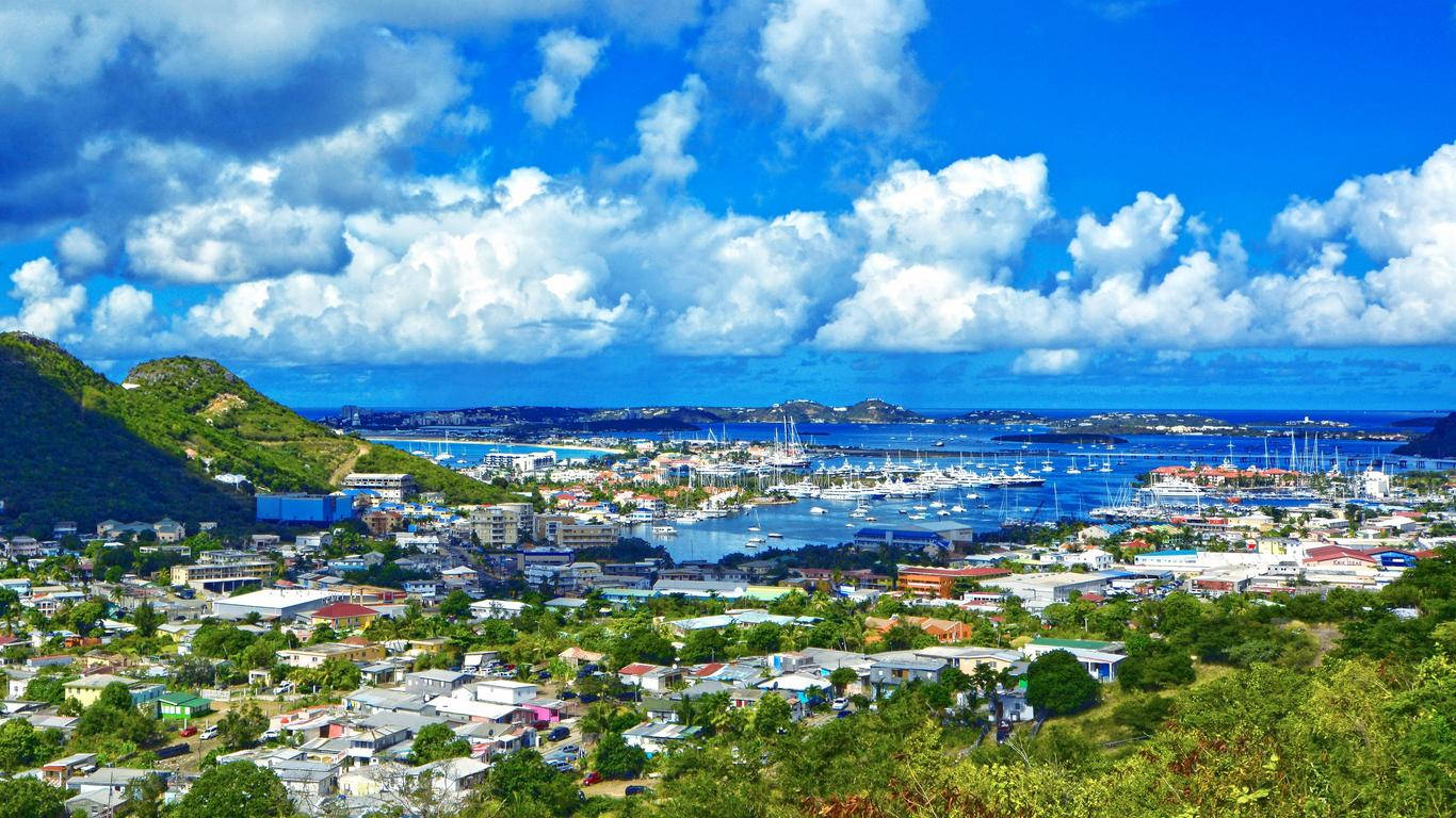 Sint Maarten's Skyline In Its Urban Area Background