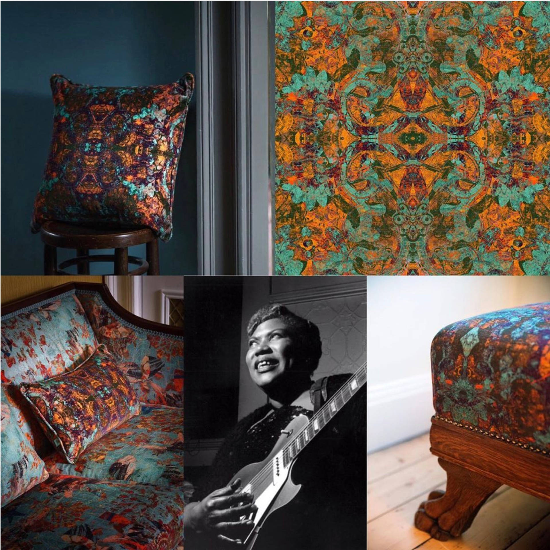 Sister Rosetta Tharpe Honorary Fabric Pattern Background