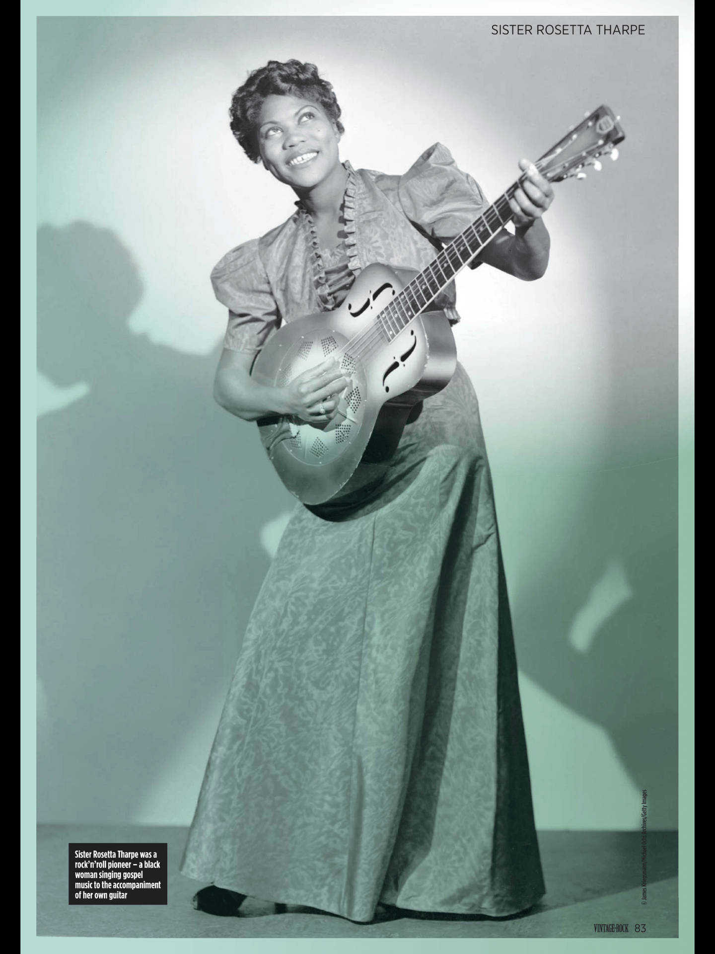 Sister Rosetta Tharpe Playing Guitar Photo Background