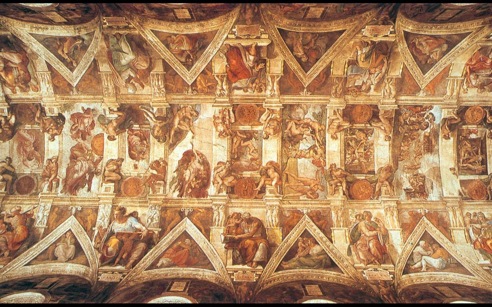 Sistine Chapel Ceiling From Below