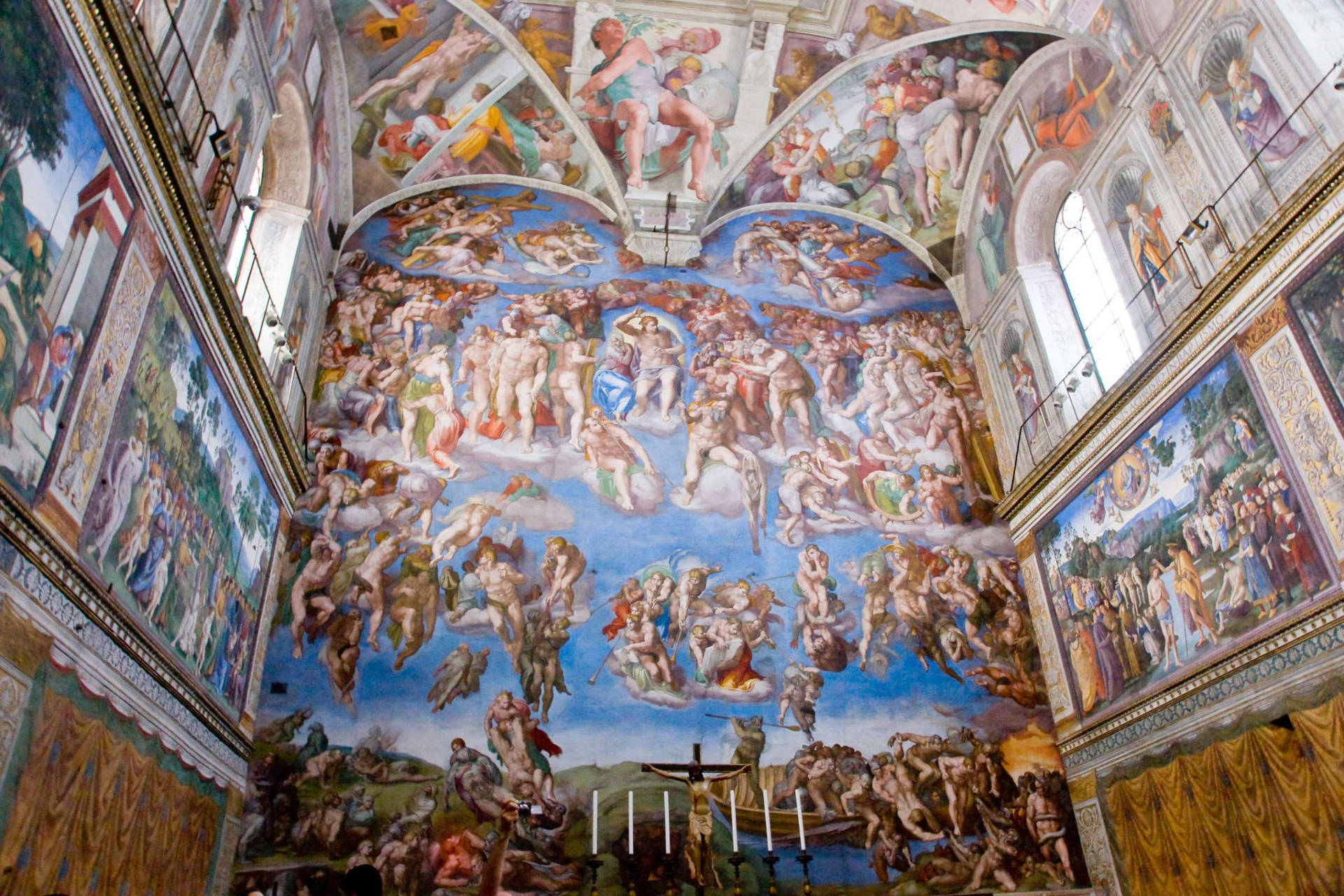 Sistine Chapel Ceiling In Vatican Background