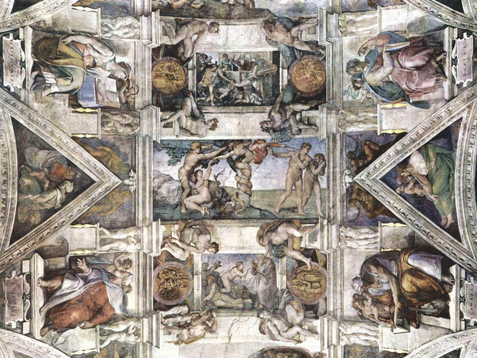 Sistine Chapel Nine Frescoes Background