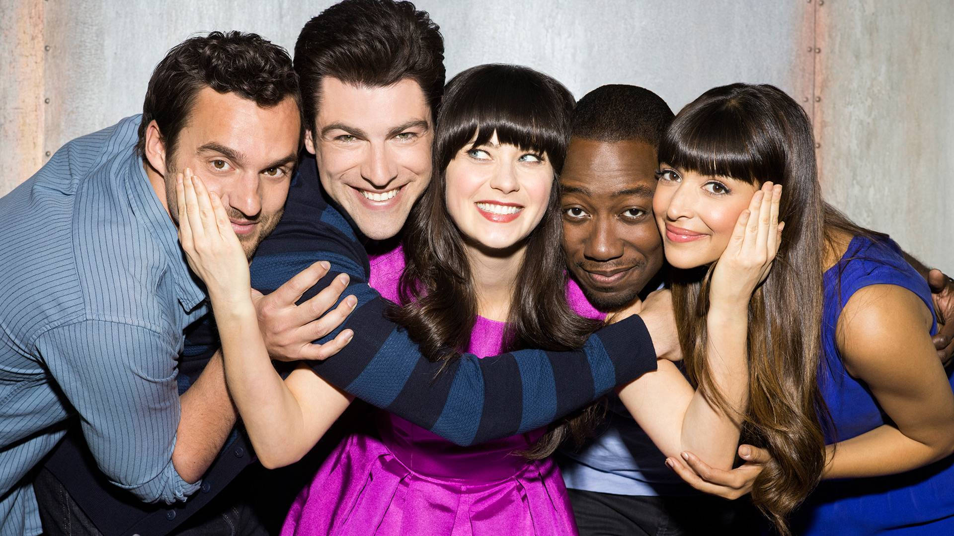 Sitcom New Girl Cast Group Selfie Background