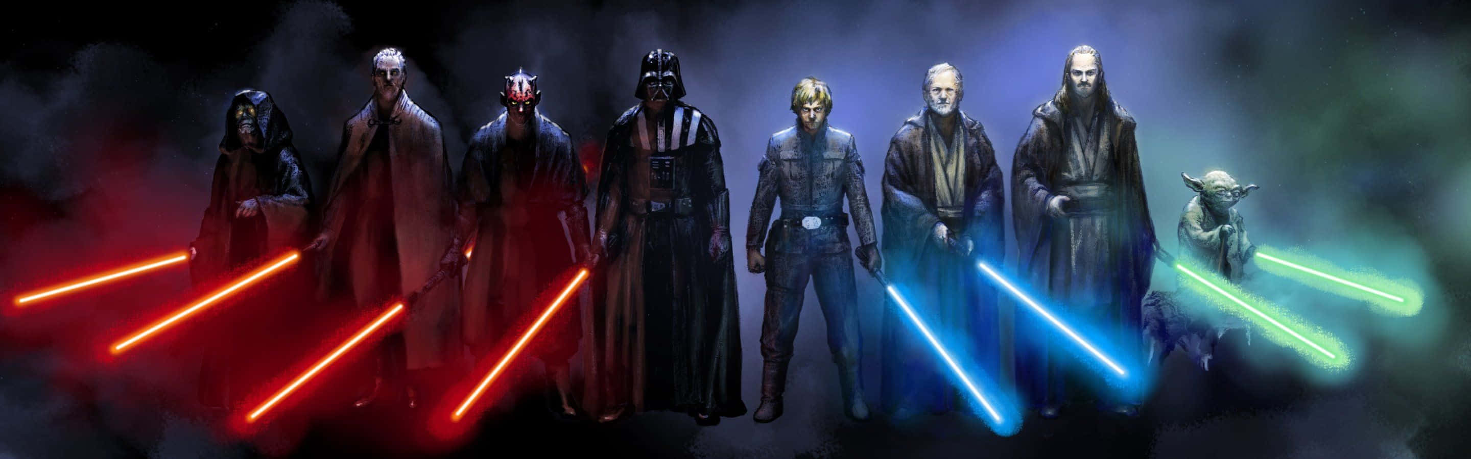 Sith And Jedi Star Wars Characters Cool Dual Monitor Background
