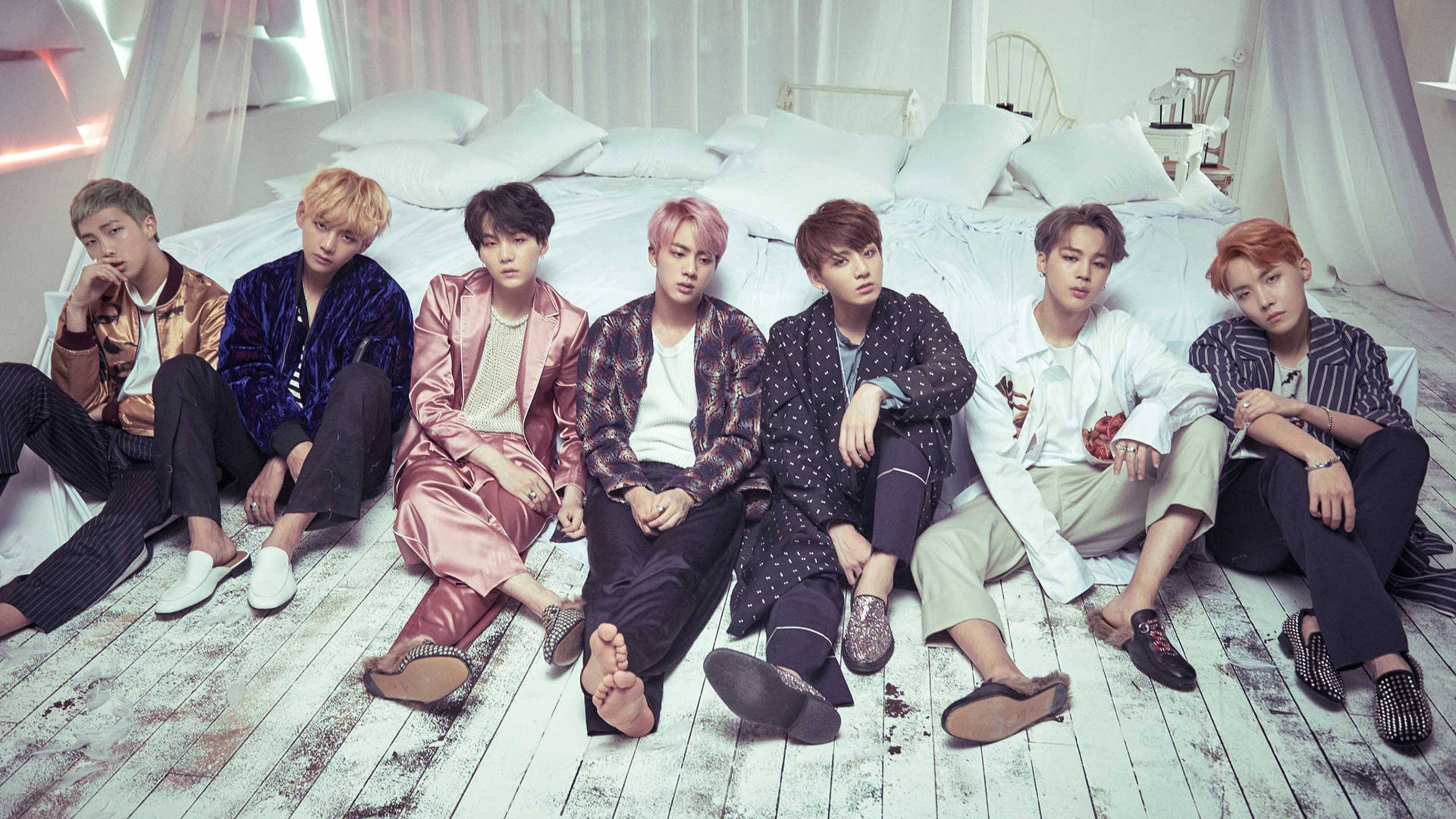 Sitting By The Bed Bts Group Aesthetic Shot