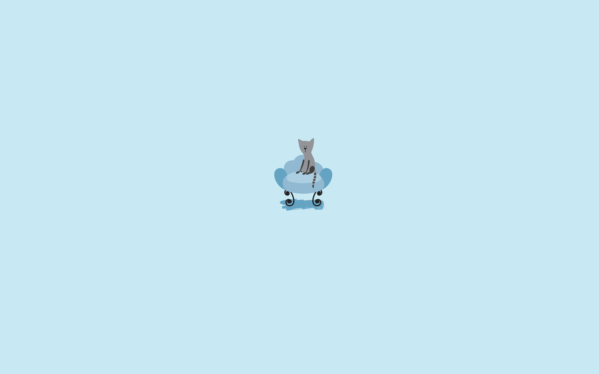 Sitting Cat Minimalist Ipad Background