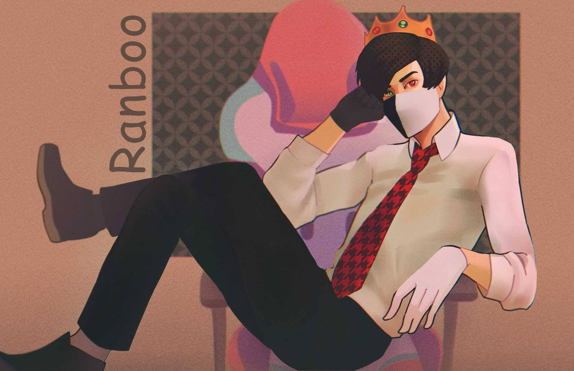 Sitting Handsome Ranboo Background