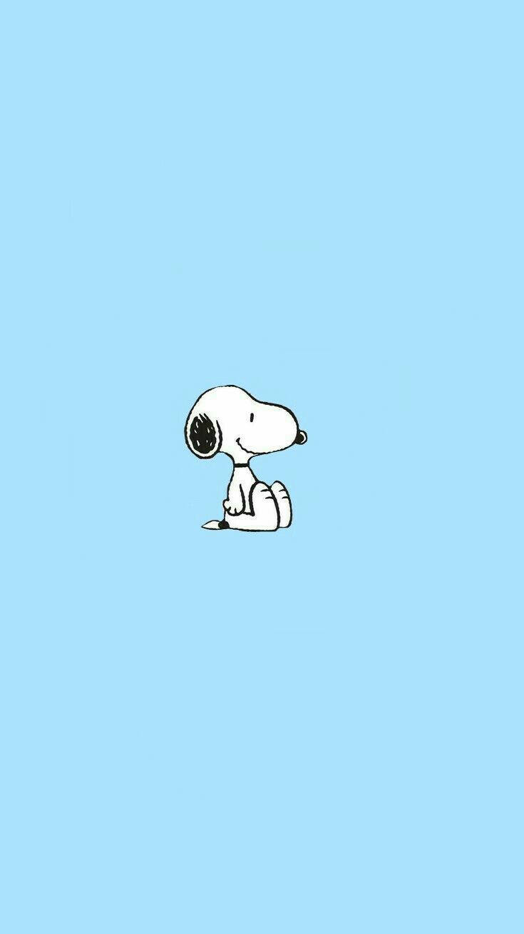 Sitting Snoopy Blue Background