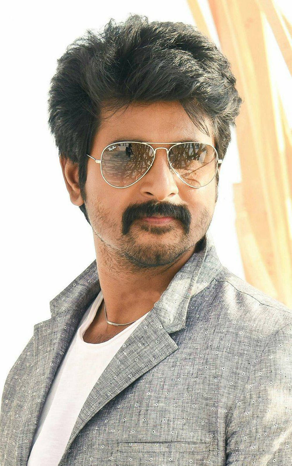 Sivakarthikeyan In Gray Suit And Sunglasses Background