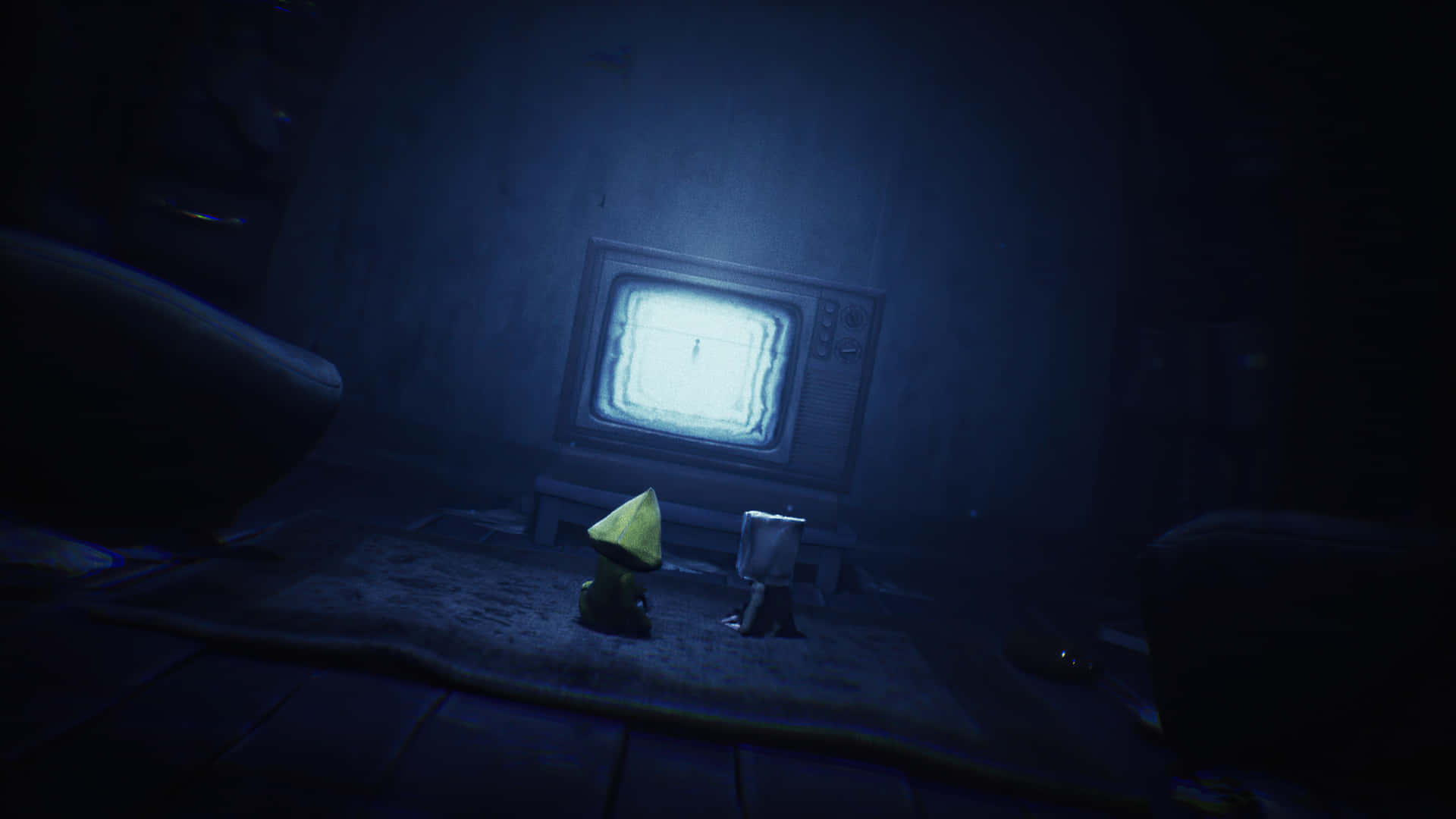 Six And Mono Watching Tv In Little Nightmares 4k Background