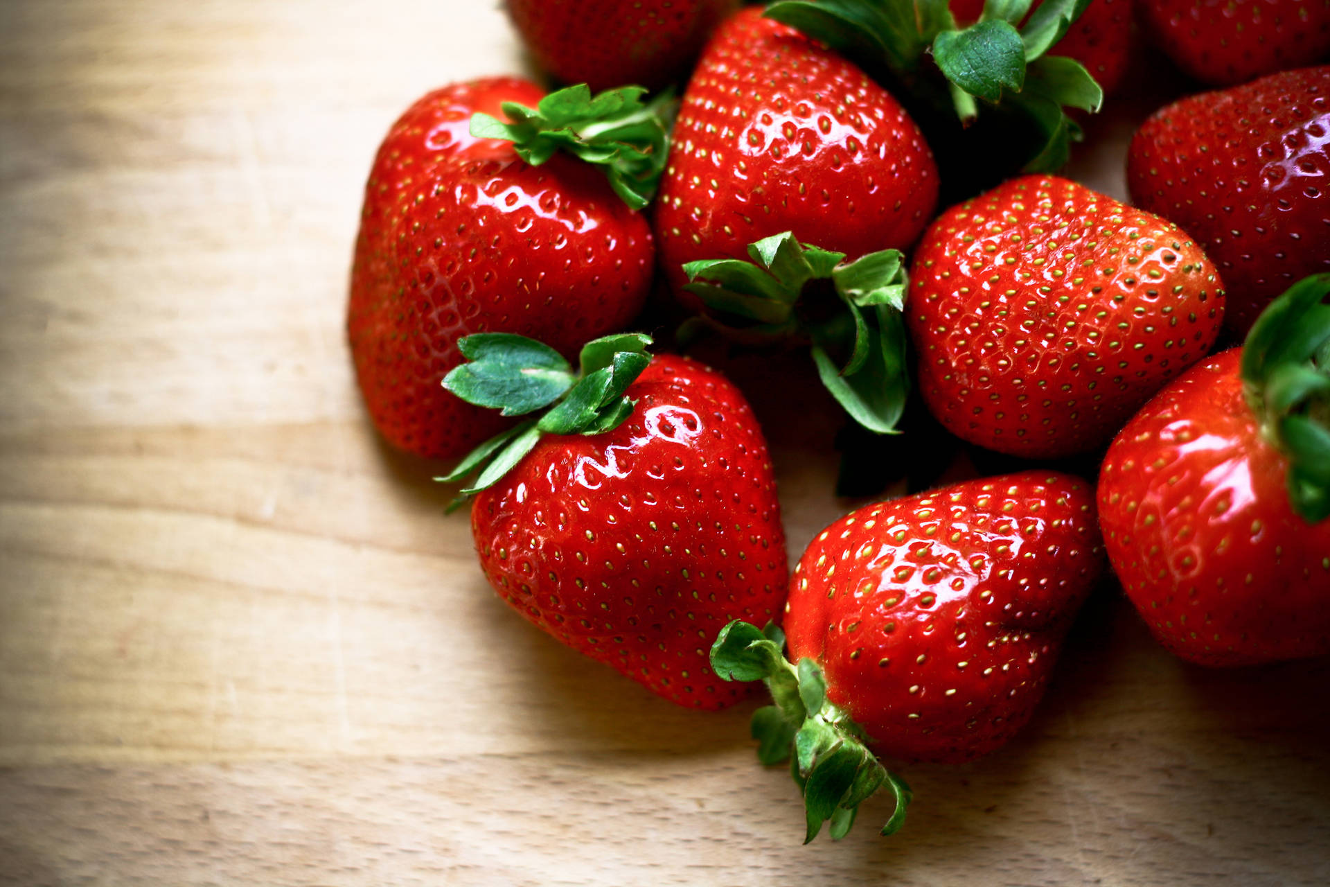 Six Featured Strawberries Background