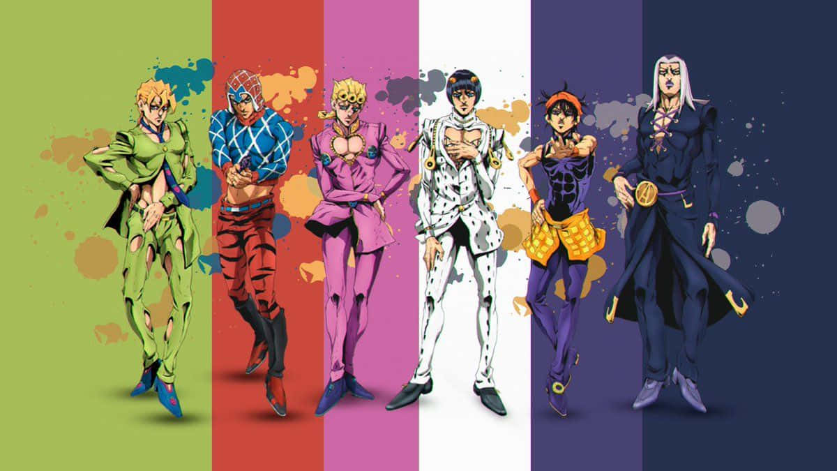 Six Golden Wind In Jojo Manga Background