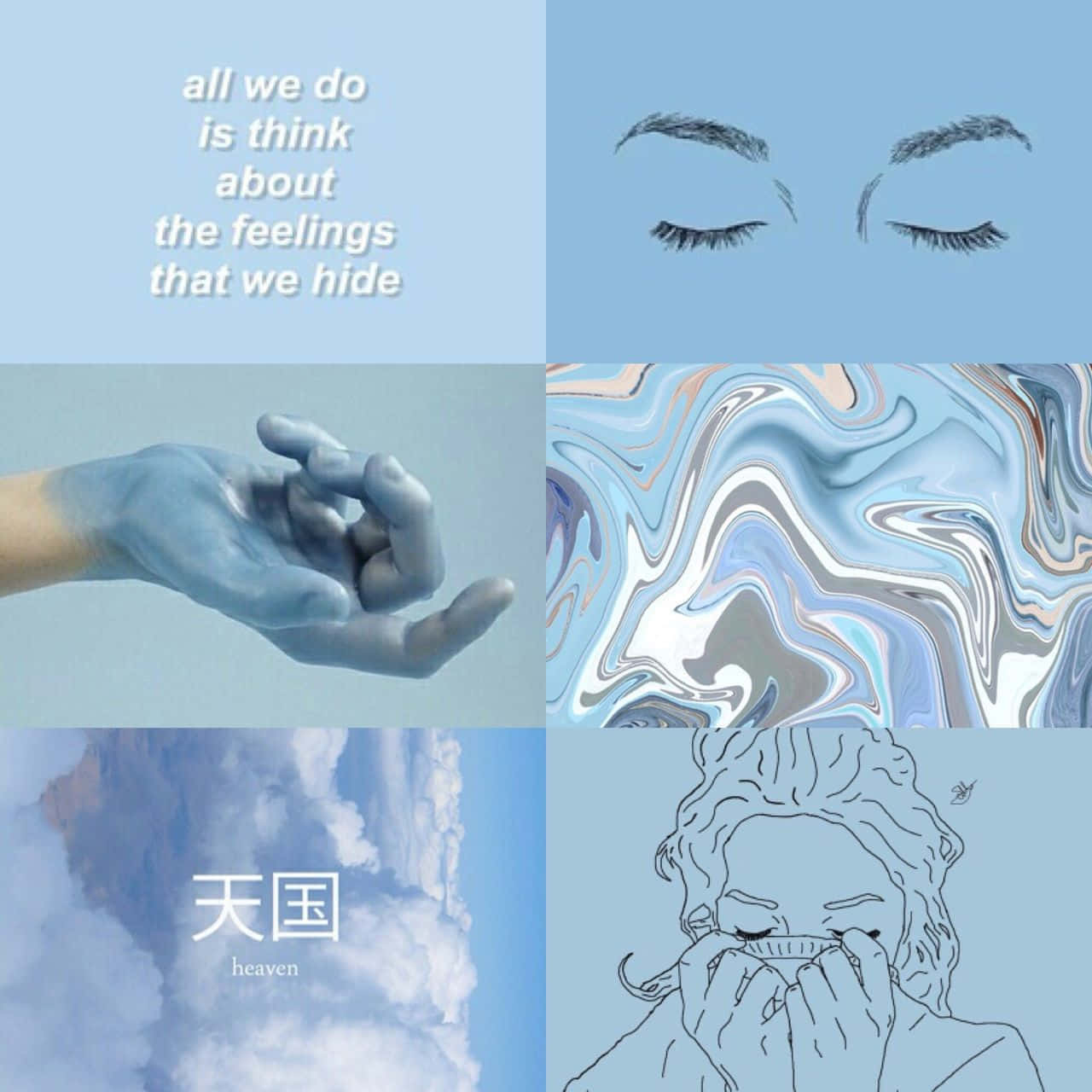 Six Pastel Blue Aesthetic Tumblr Images