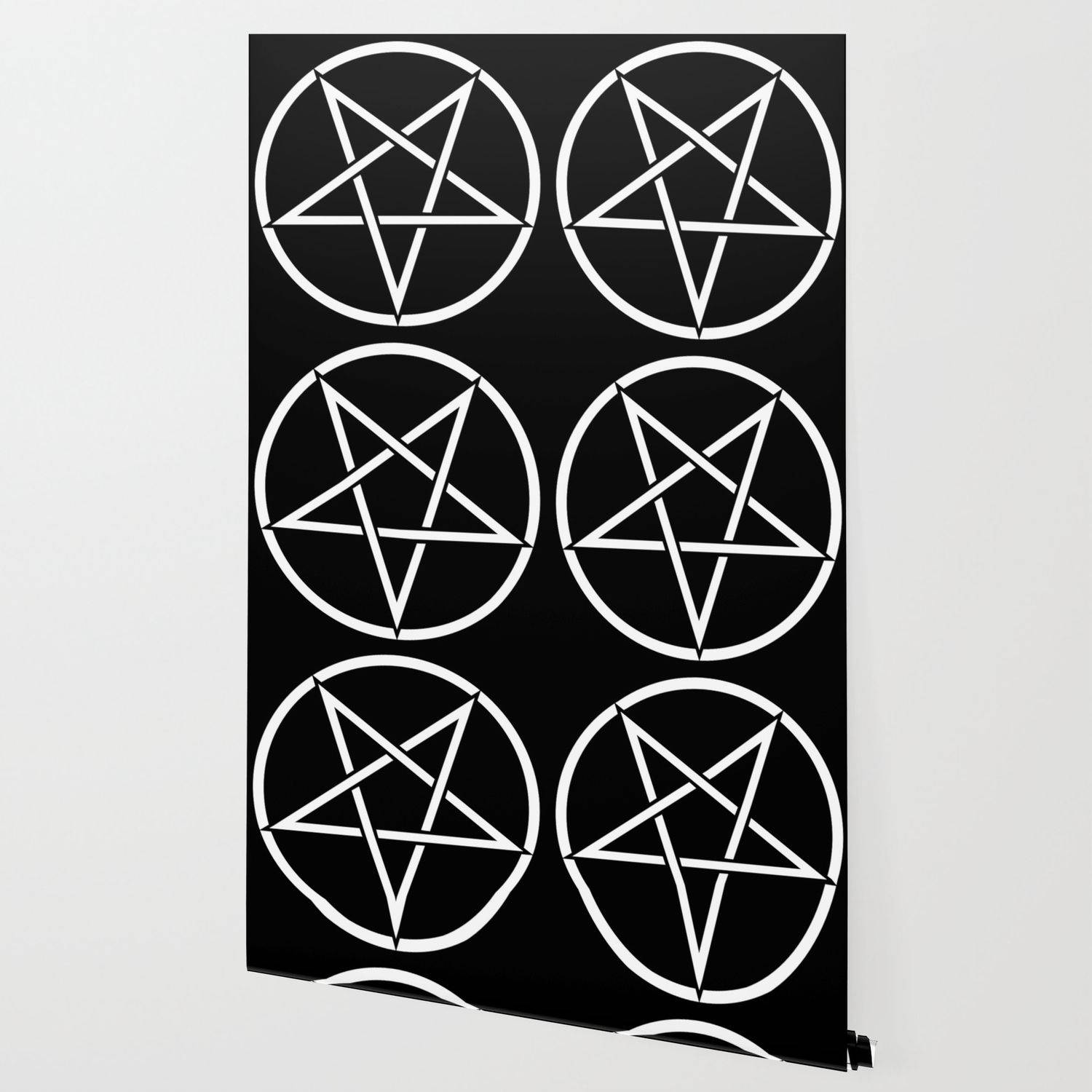 Six Pentagrams In Black