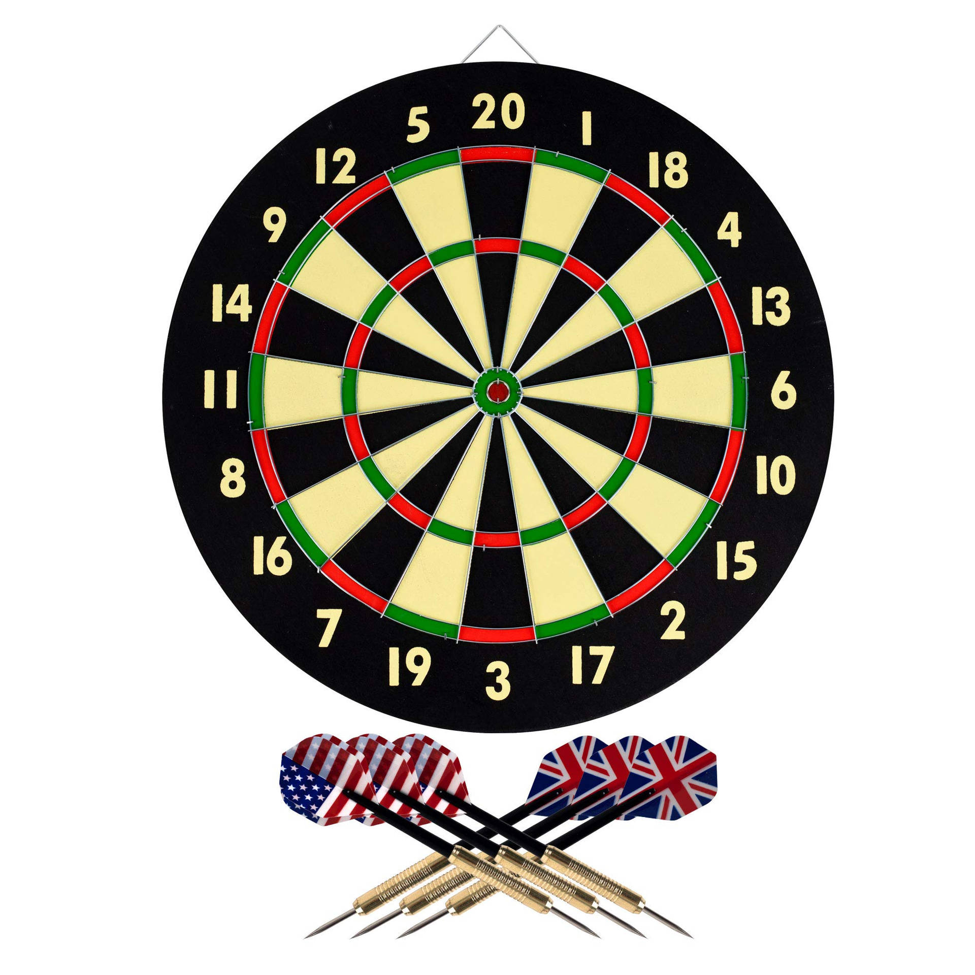 Six Precision-made Darts On A Traditional Dartboard Background