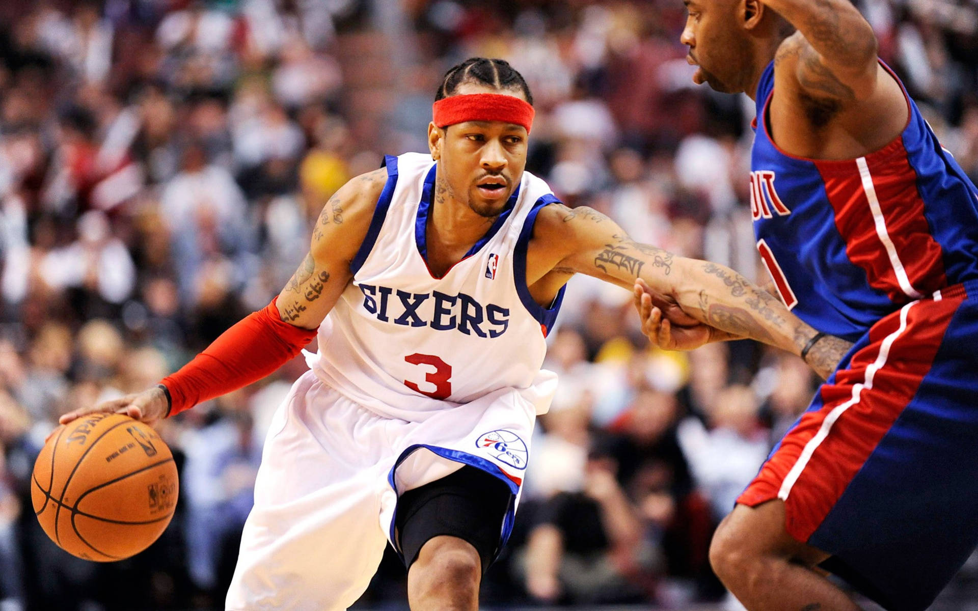 Sixers Iverson In Action Background