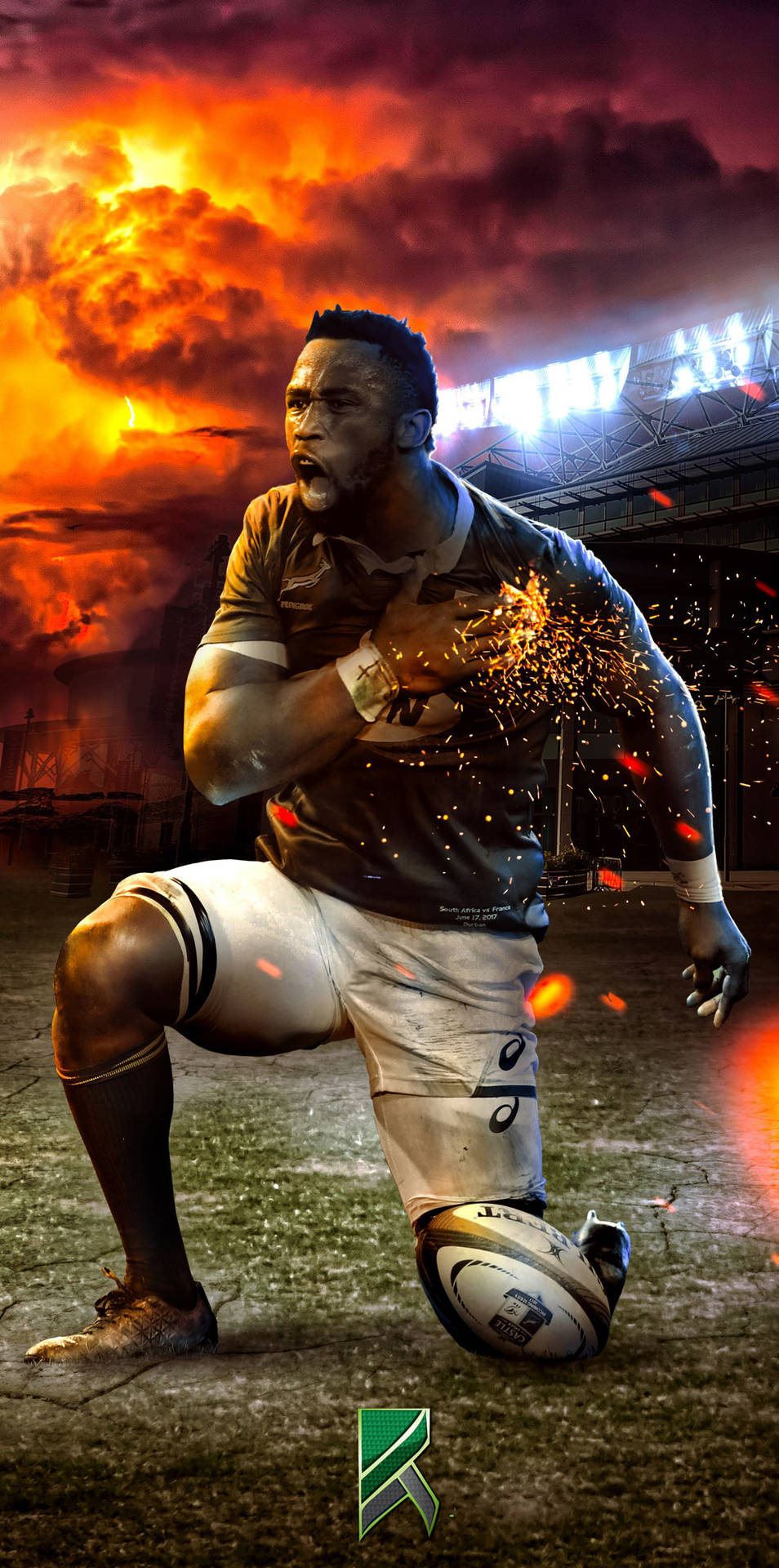 Siya Kolisi Springbok Rugby Background