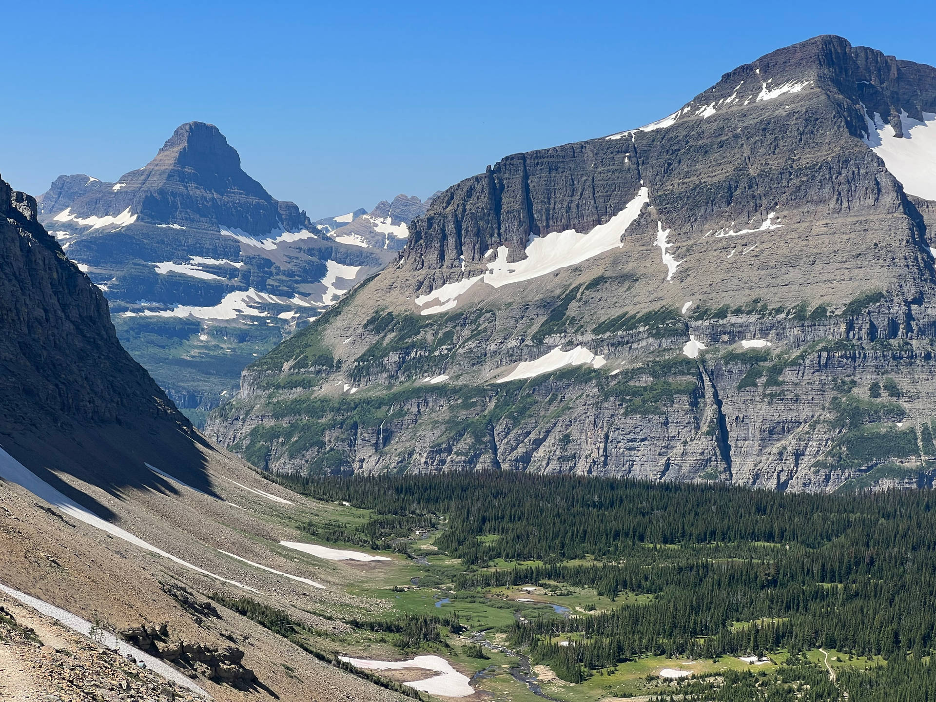 Siyeh Pass Trail In Montana Iphone Background