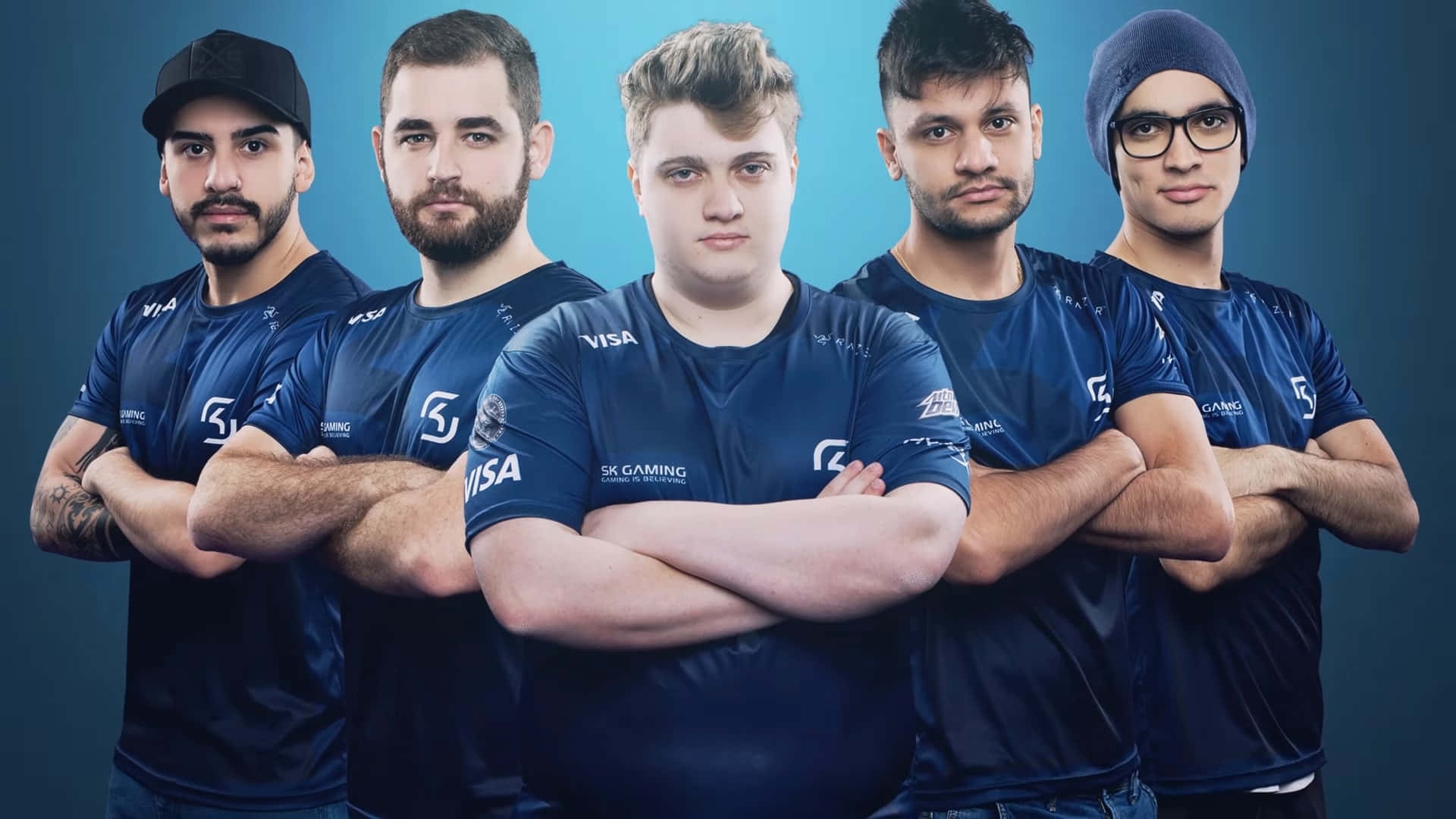 Sk Gaming Dominating An Esports Competition With Their Exceptional Gaming Skills Background