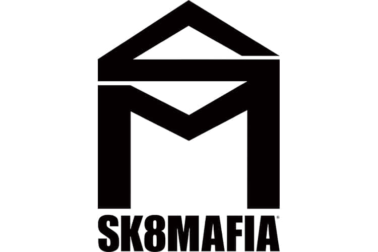 Sk8 Mafia Logo With A Black And White Design Background