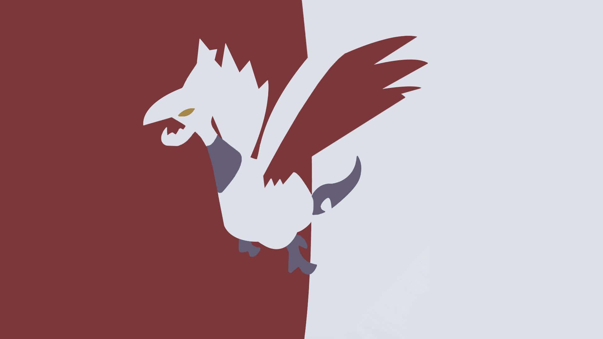 Skarmory Art In Grey Red Background