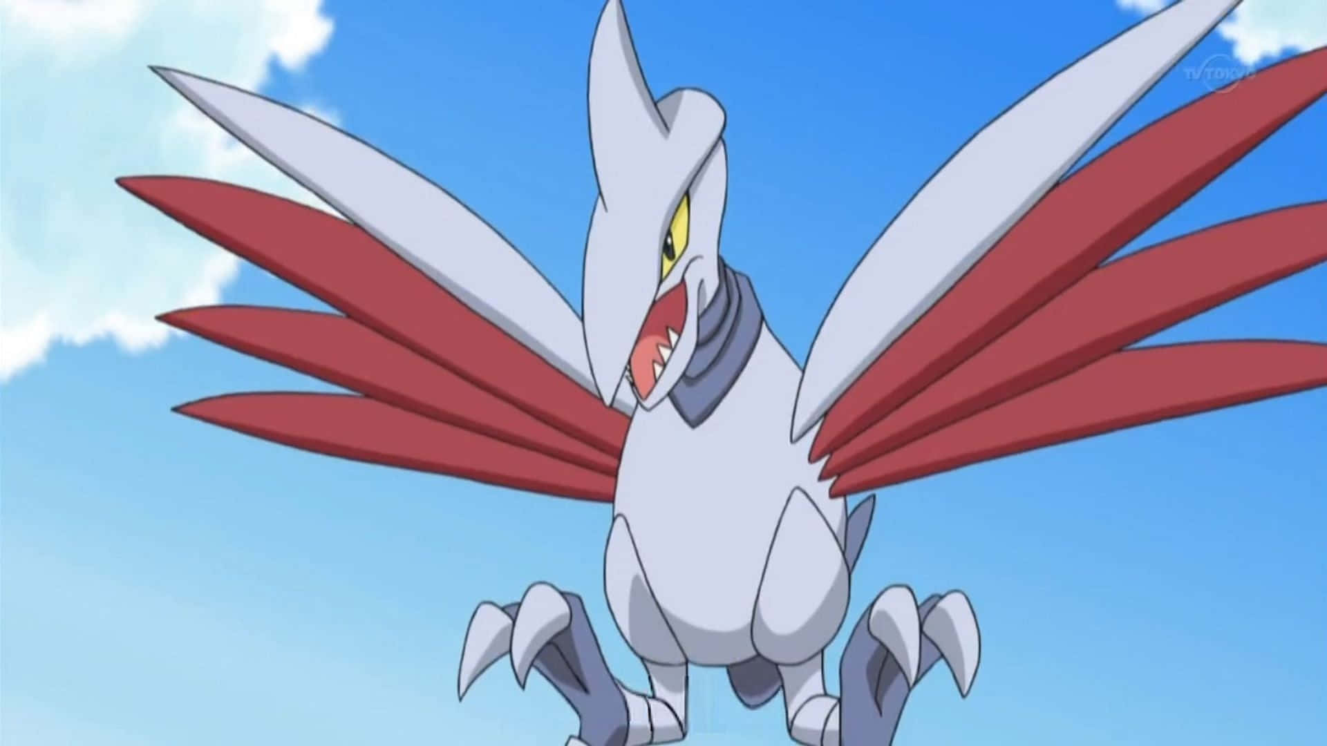 Skarmory On Blue Backdrop Background