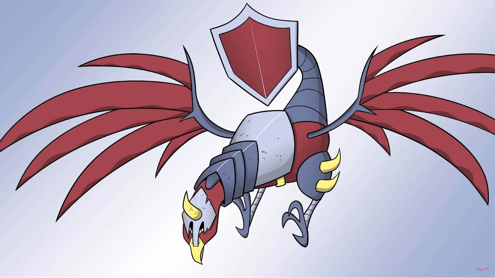 Skarmory On Silver Backdrop