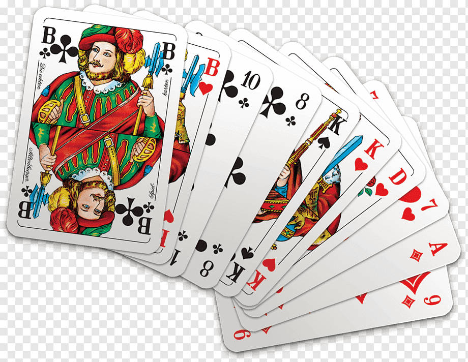 Skat Playing Cards Fanned Out Background