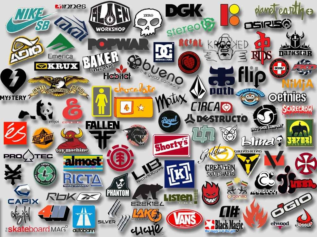 Skateboard Brand Logos Background