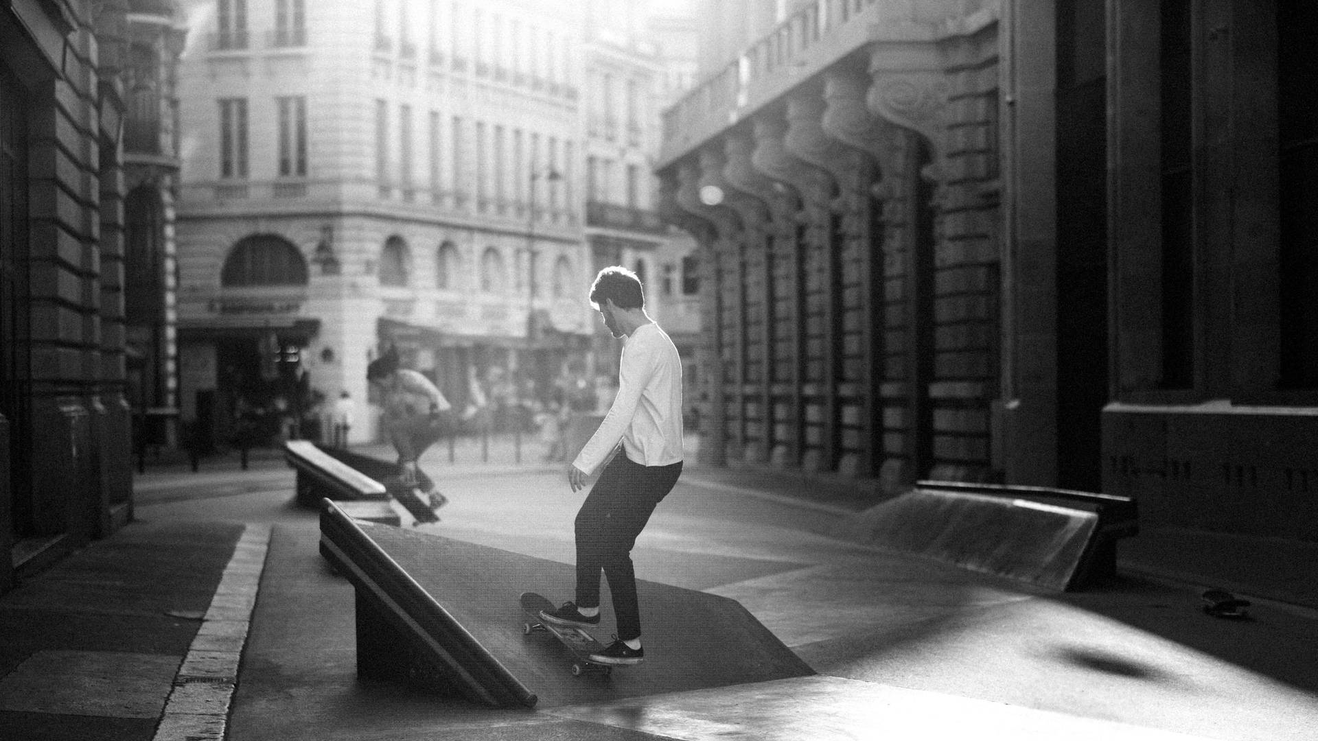 Skater Boy In Paris Background