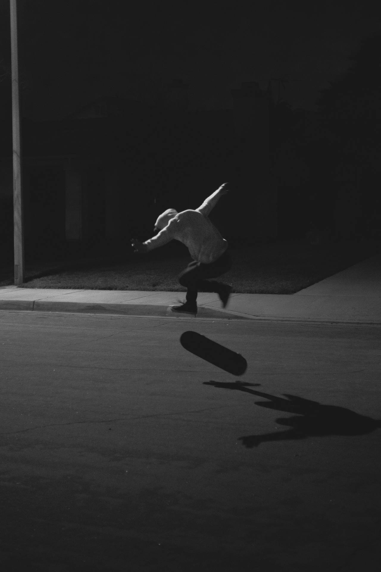 Skater Boy's Nighttime Ride Background