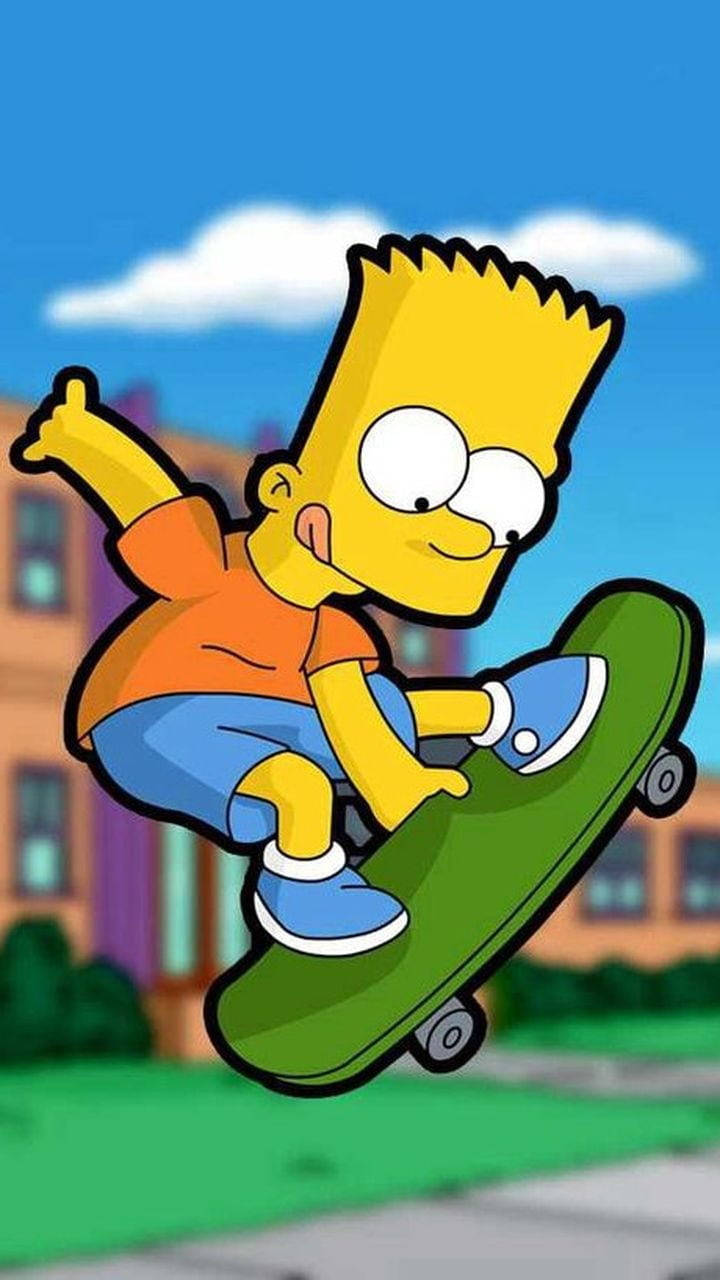 Skater Cartoon Bart Simpson Background