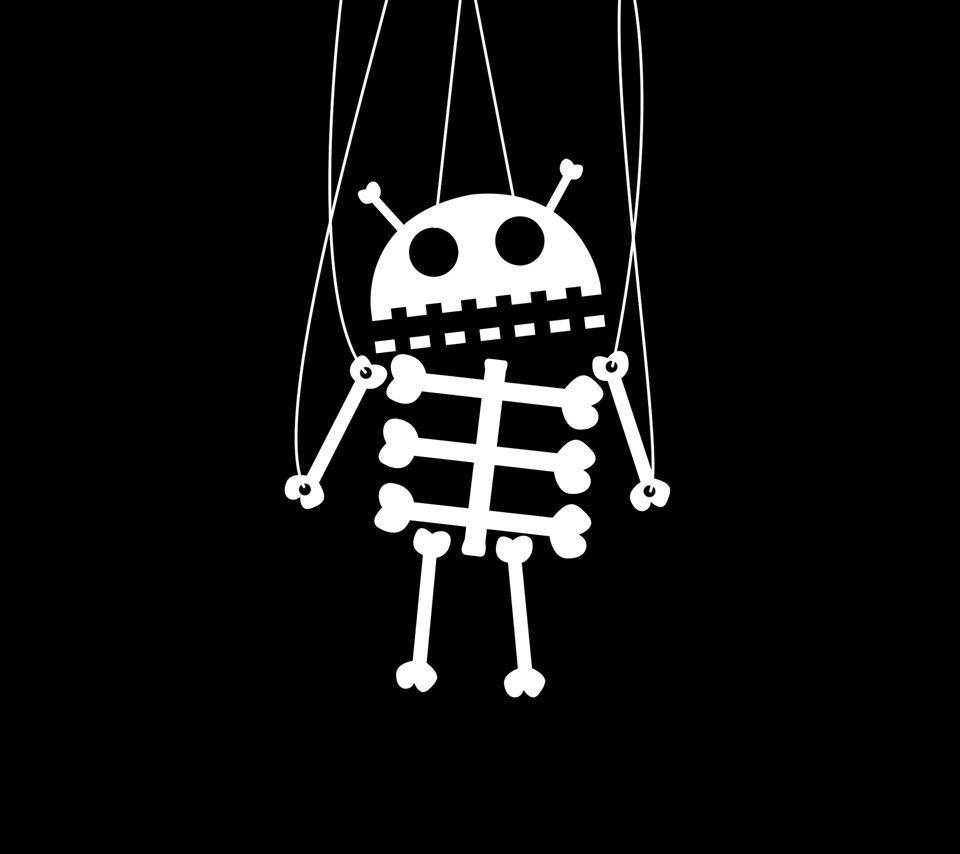 Skeleton Android Robot Background