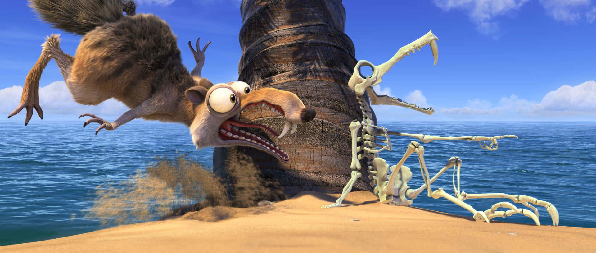 Skeleton In Ice Age Continental Drift Background