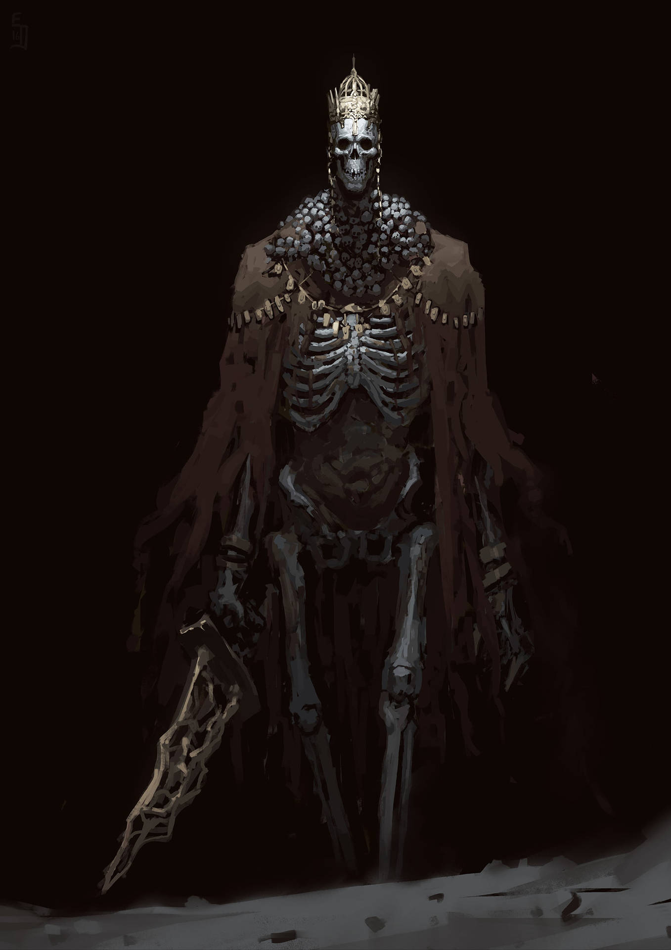 Skeleton King Warrior Background