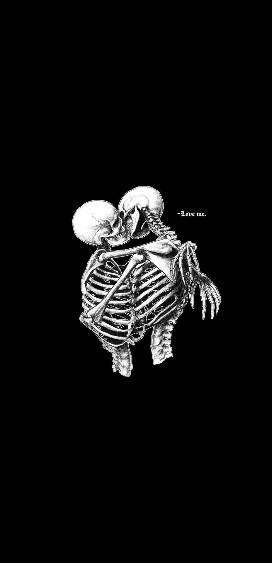 Skeleton Love Kissing Background