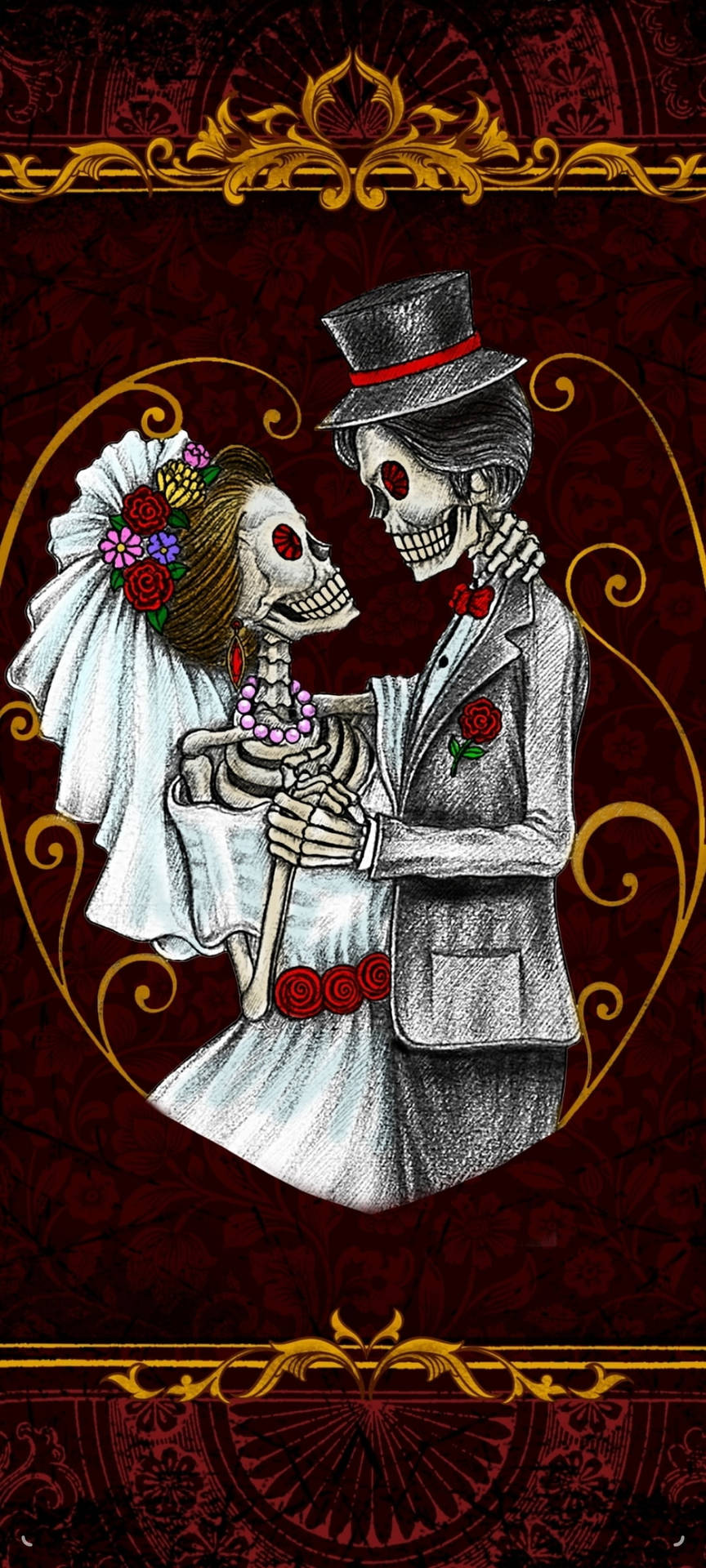 Skeleton Love Wedding Picture Background