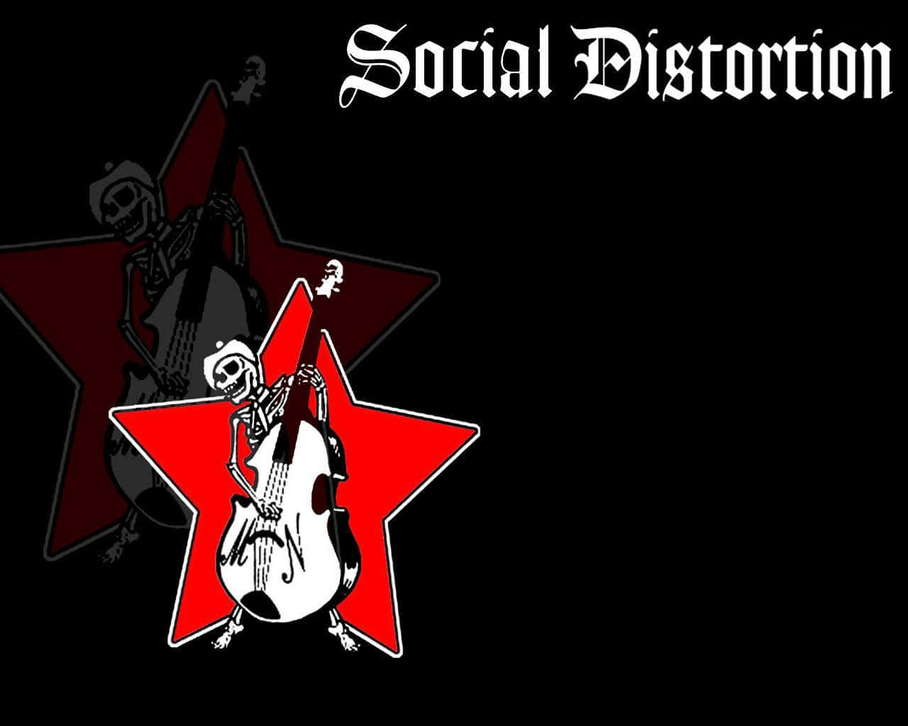 Skeleton Playing Double Bass Social Distortion Background