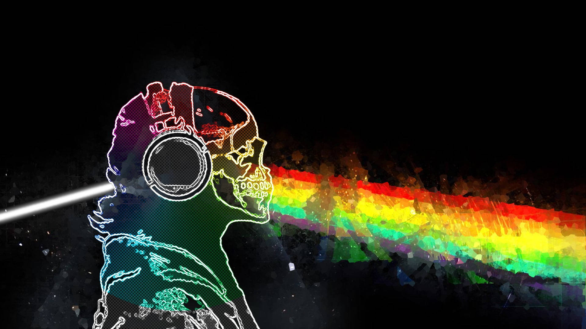 Skeleton Rainbow Prism Background